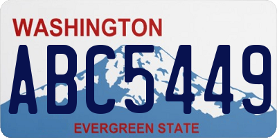 WA license plate ABC5449