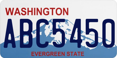WA license plate ABC5450