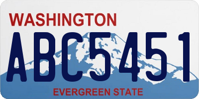 WA license plate ABC5451