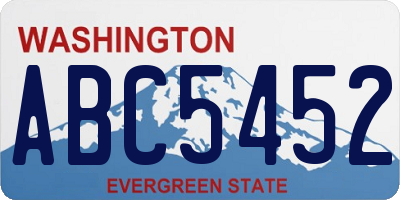 WA license plate ABC5452