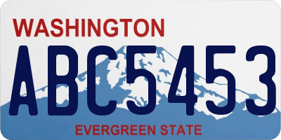 WA license plate ABC5453