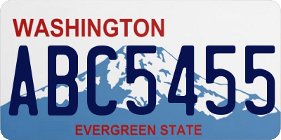 WA license plate ABC5455