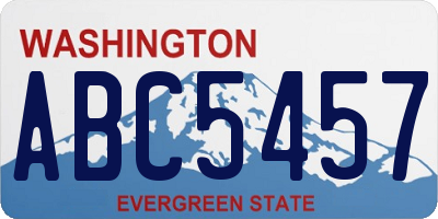 WA license plate ABC5457