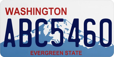 WA license plate ABC5460
