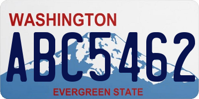 WA license plate ABC5462