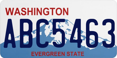 WA license plate ABC5463