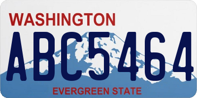 WA license plate ABC5464