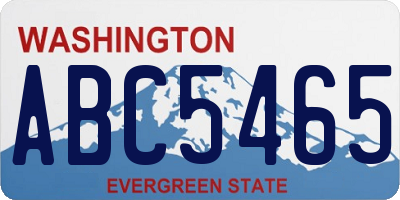 WA license plate ABC5465