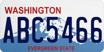 WA license plate ABC5466