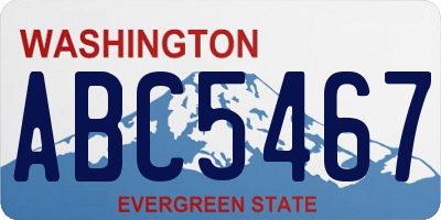 WA license plate ABC5467