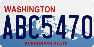WA license plate ABC5470