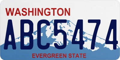 WA license plate ABC5474