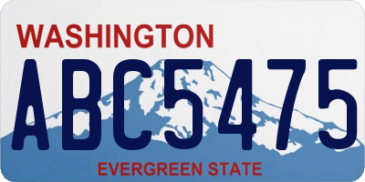 WA license plate ABC5475