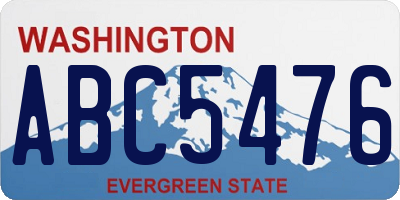 WA license plate ABC5476