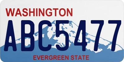 WA license plate ABC5477