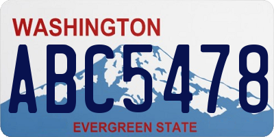 WA license plate ABC5478