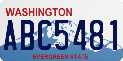 WA license plate ABC5481