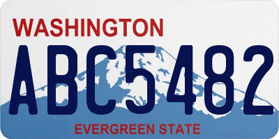 WA license plate ABC5482
