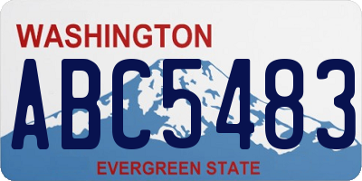 WA license plate ABC5483