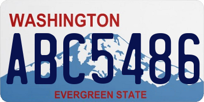WA license plate ABC5486