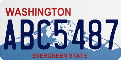 WA license plate ABC5487
