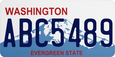 WA license plate ABC5489