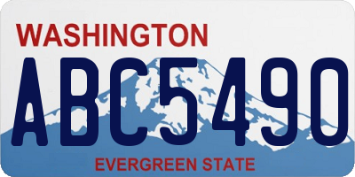 WA license plate ABC5490