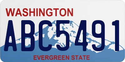 WA license plate ABC5491
