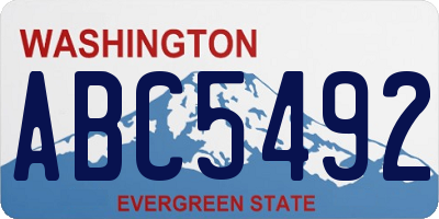 WA license plate ABC5492