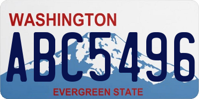 WA license plate ABC5496