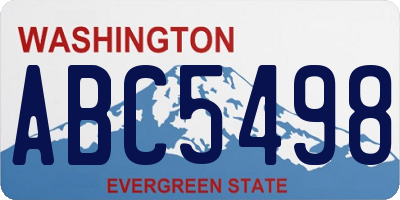 WA license plate ABC5498