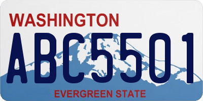 WA license plate ABC5501