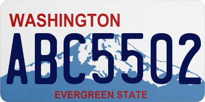 WA license plate ABC5502