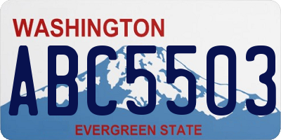 WA license plate ABC5503