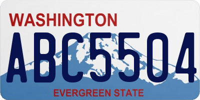 WA license plate ABC5504