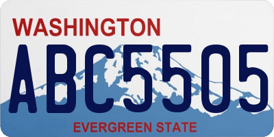 WA license plate ABC5505