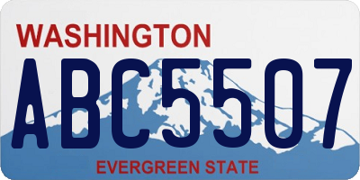 WA license plate ABC5507