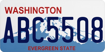 WA license plate ABC5508