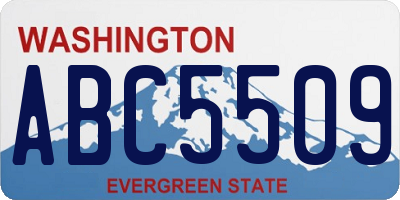 WA license plate ABC5509