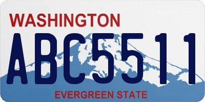 WA license plate ABC5511