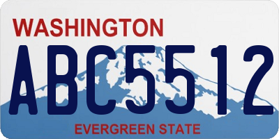 WA license plate ABC5512