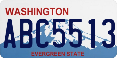 WA license plate ABC5513