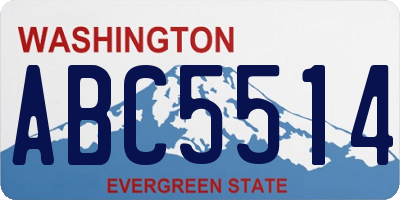 WA license plate ABC5514