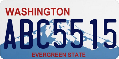 WA license plate ABC5515