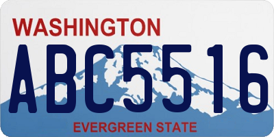 WA license plate ABC5516