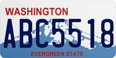WA license plate ABC5518