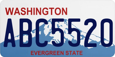 WA license plate ABC5520