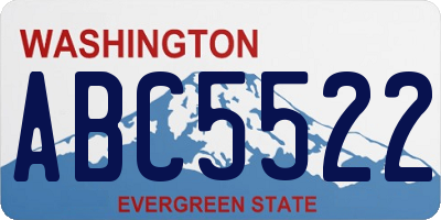 WA license plate ABC5522