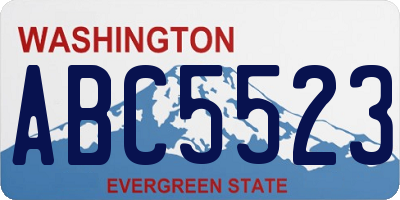 WA license plate ABC5523