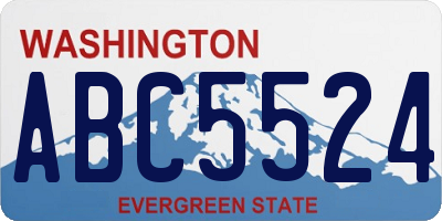 WA license plate ABC5524
